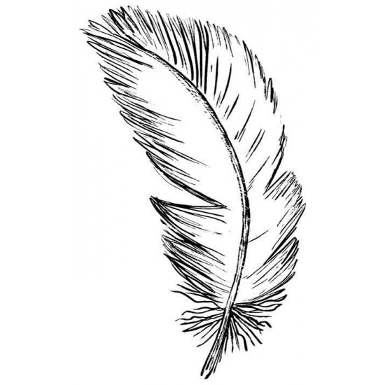 Floating Feather Small Rubber Stamp
