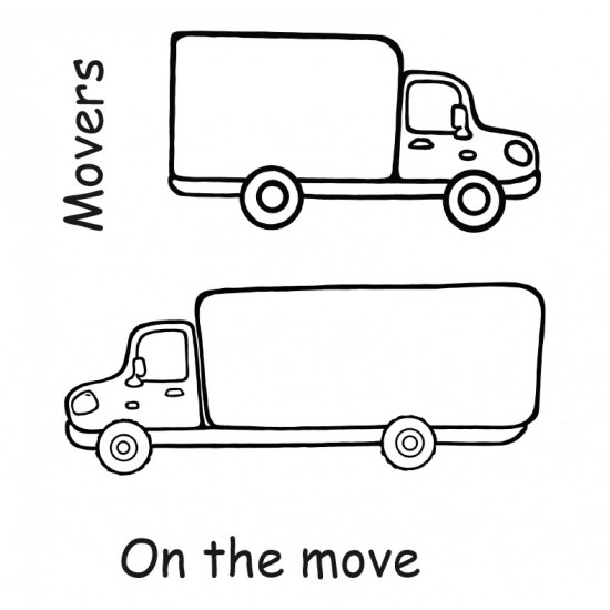 Moving Trucks Rubber Stamps