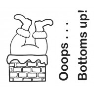 Bottoms Up Christmas Cling mounted rubber stamps