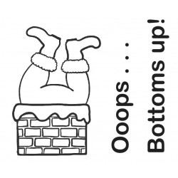 Bottoms Up Christmas Cling mounted rubber stamps
