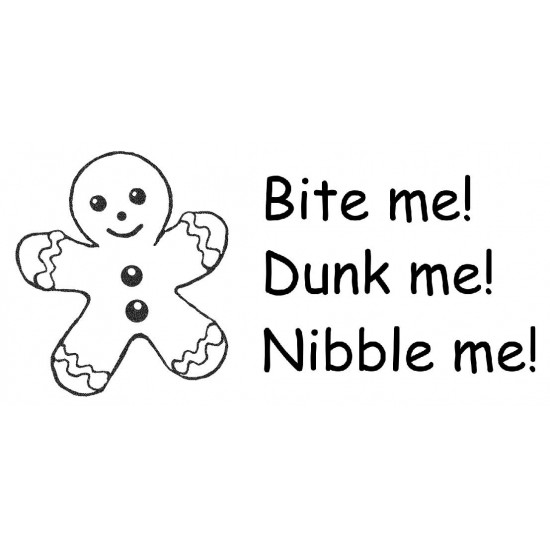 Bite me Gingerbread cling mounted rubber stamps