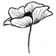 Emily's Poppy Large Rubber Stamp