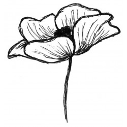 Emily's Poppy Large Rubber Stamp