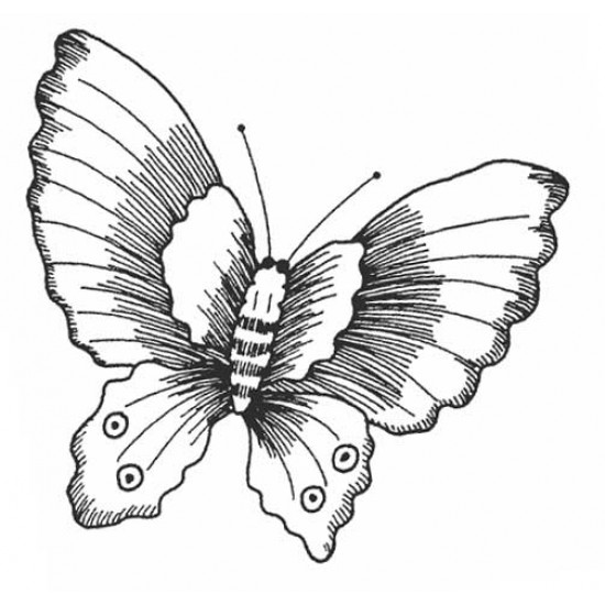 Lucy's Butterfly Small Rubber Stamp
