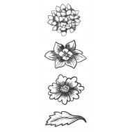 Flower Trio 1 Small Rubber Stamps