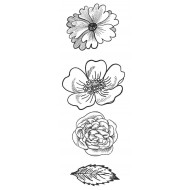 Flower Trio 2 Small Rubber Stamps