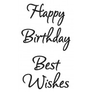 Happy Birthday Best Wishes Rubber Stamp
