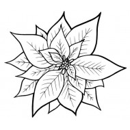 Poinsettia Large Cling Rubber Stamp