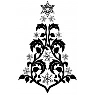 Swirl Snowflake Tree Cling Mounted Rubber Stamp