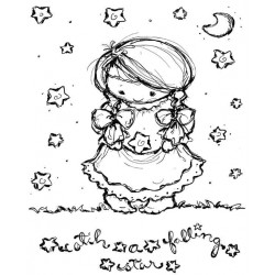 Catch a Falling Star Cling Mounted Rubber Stamp