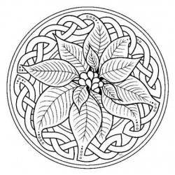 Celtic Knot Poinsettia Rubber Stamp