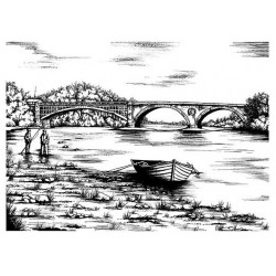 Vintage Anglers Cling Rubber Stamp