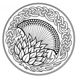 Celtic Knot Thistle Rubber Stamp