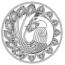 Celtic Knot Peacock Rubber Stamp