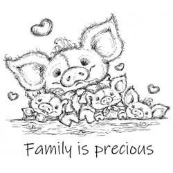 Family is precious Cling mounted Rubber Stamp