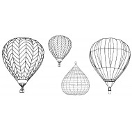 Hot Air Balloons Cling Rubber Stamp Set
