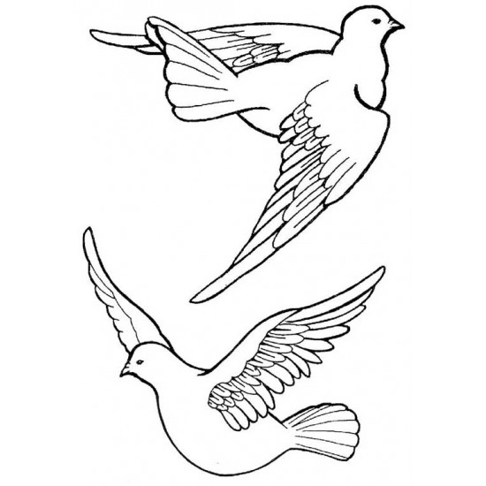 Small Doves Rubber Stamp