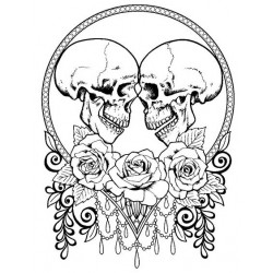 Skully Lovers cling mounted rubber stamp