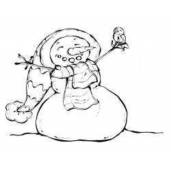 Jolly Snowman Cling Rubber Stamp