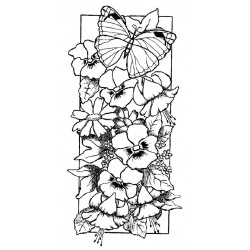 Large Floral Panel Cling Rubber Stamp