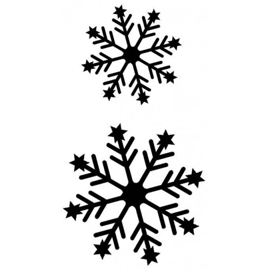 Star Snowflakes Cling rubber stamp Set