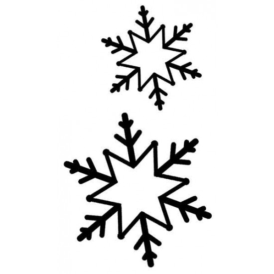 Snowflake Stars Cling rubber stamp Set