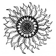 Sunflower Bold Small Cling Mounted Rubber Stamp