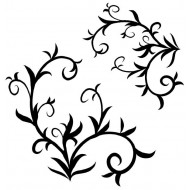 Leafy Swirl Corners Cling Mounted Rubber Stamps