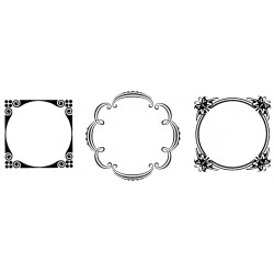 3 Circle Frames Cling mounted Rubber stamp Set