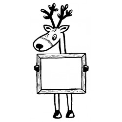 Reindeer Sign Rubber Stamp