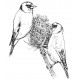 Goldfinches Cling Rubber Stamp
