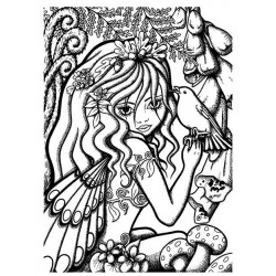 Fern the Forest Fairy Cling mounted Rubber Stamp