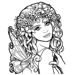Flower Fairy Cling mounted Rubber Stamp