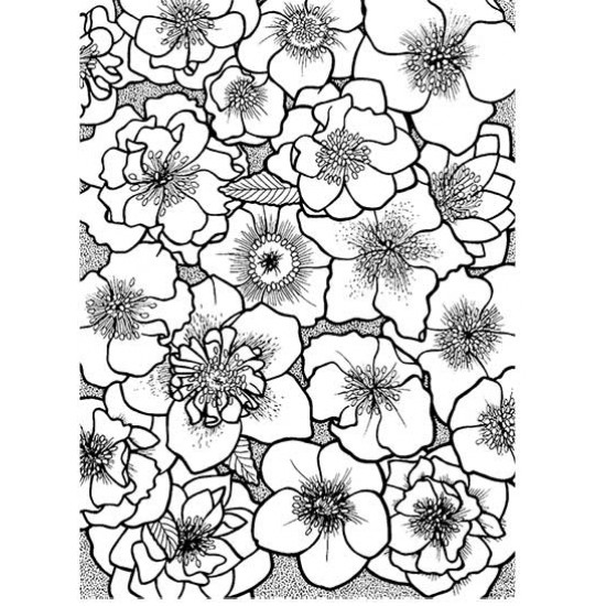 Floral Background Cling mounted Rubber Stamp