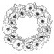 Poppy Wreath Cling mounted Rubber Stamp