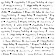 Birthday Text Square Rubber Stamp