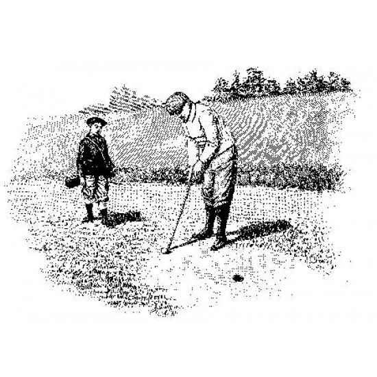 Golf Scene Rubber Stamp